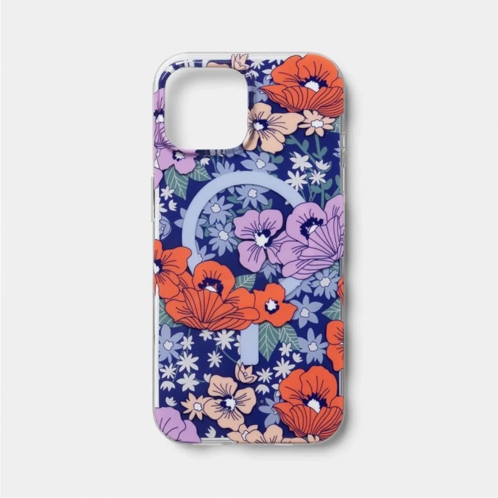 NIB heyday Floral Phone Case - Blue, Orange, Purple